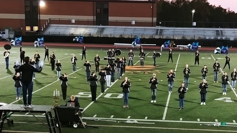 band on a field performing